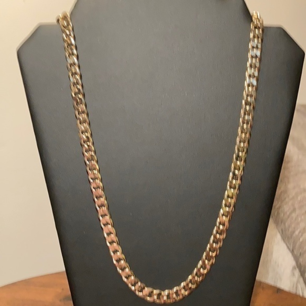 Men’s heavy link brass chain necklace